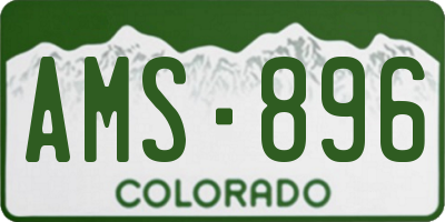 CO license plate AMS896