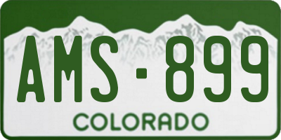 CO license plate AMS899