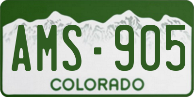 CO license plate AMS905