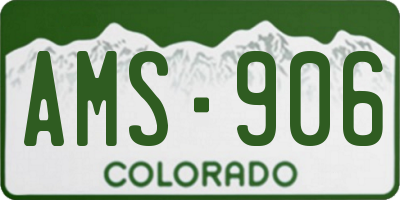 CO license plate AMS906