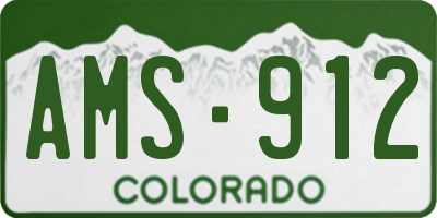 CO license plate AMS912