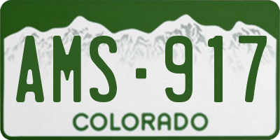 CO license plate AMS917