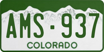 CO license plate AMS937