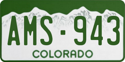 CO license plate AMS943