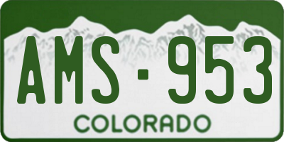 CO license plate AMS953