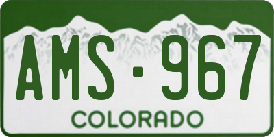 CO license plate AMS967