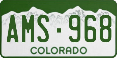 CO license plate AMS968