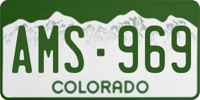 CO license plate AMS969
