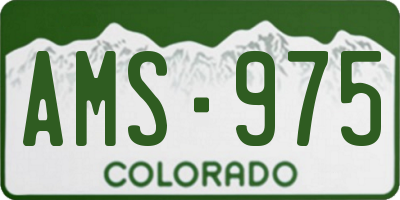 CO license plate AMS975