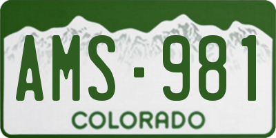 CO license plate AMS981