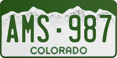 CO license plate AMS987