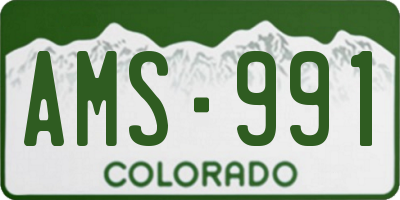 CO license plate AMS991