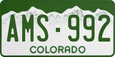 CO license plate AMS992