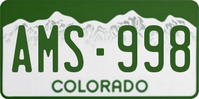 CO license plate AMS998
