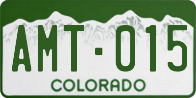 CO license plate AMT015