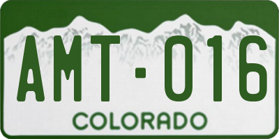 CO license plate AMT016