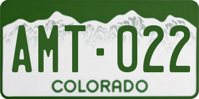 CO license plate AMT022