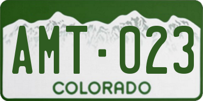 CO license plate AMT023