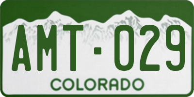 CO license plate AMT029