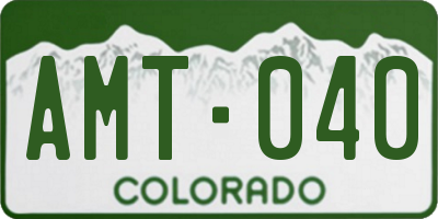 CO license plate AMT040