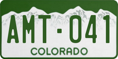 CO license plate AMT041