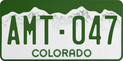 CO license plate AMT047
