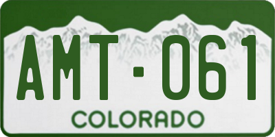 CO license plate AMT061