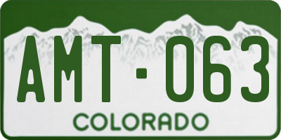 CO license plate AMT063