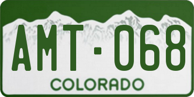 CO license plate AMT068