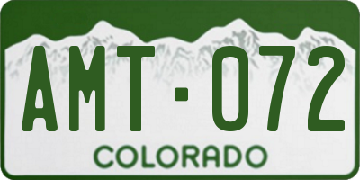 CO license plate AMT072