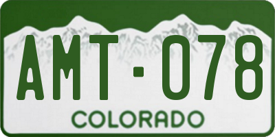 CO license plate AMT078