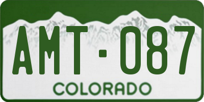 CO license plate AMT087
