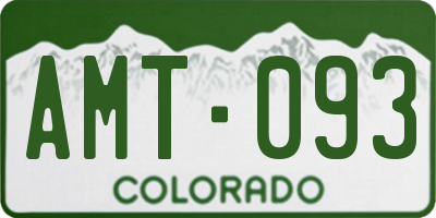 CO license plate AMT093