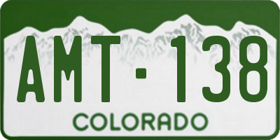 CO license plate AMT138