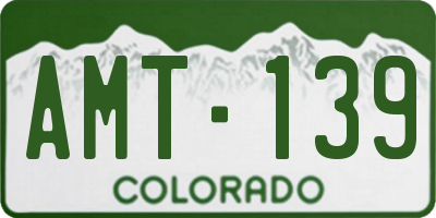 CO license plate AMT139