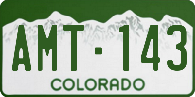 CO license plate AMT143