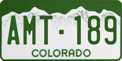 CO license plate AMT189