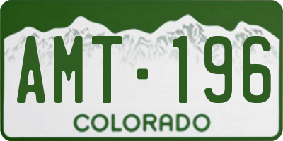 CO license plate AMT196