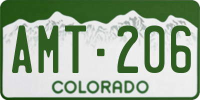 CO license plate AMT206