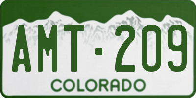 CO license plate AMT209