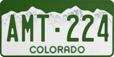 CO license plate AMT224