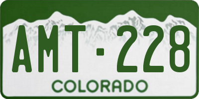 CO license plate AMT228