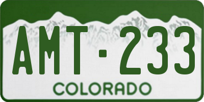 CO license plate AMT233