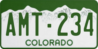 CO license plate AMT234