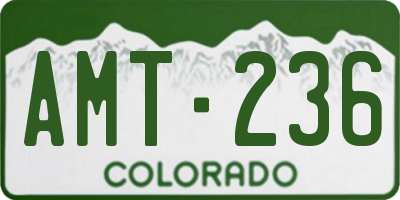 CO license plate AMT236