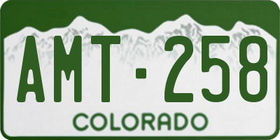 CO license plate AMT258