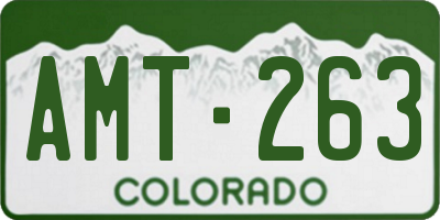 CO license plate AMT263
