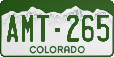 CO license plate AMT265