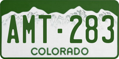 CO license plate AMT283