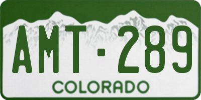 CO license plate AMT289